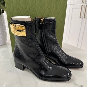 Gucci Retro G Patent Leather Booties